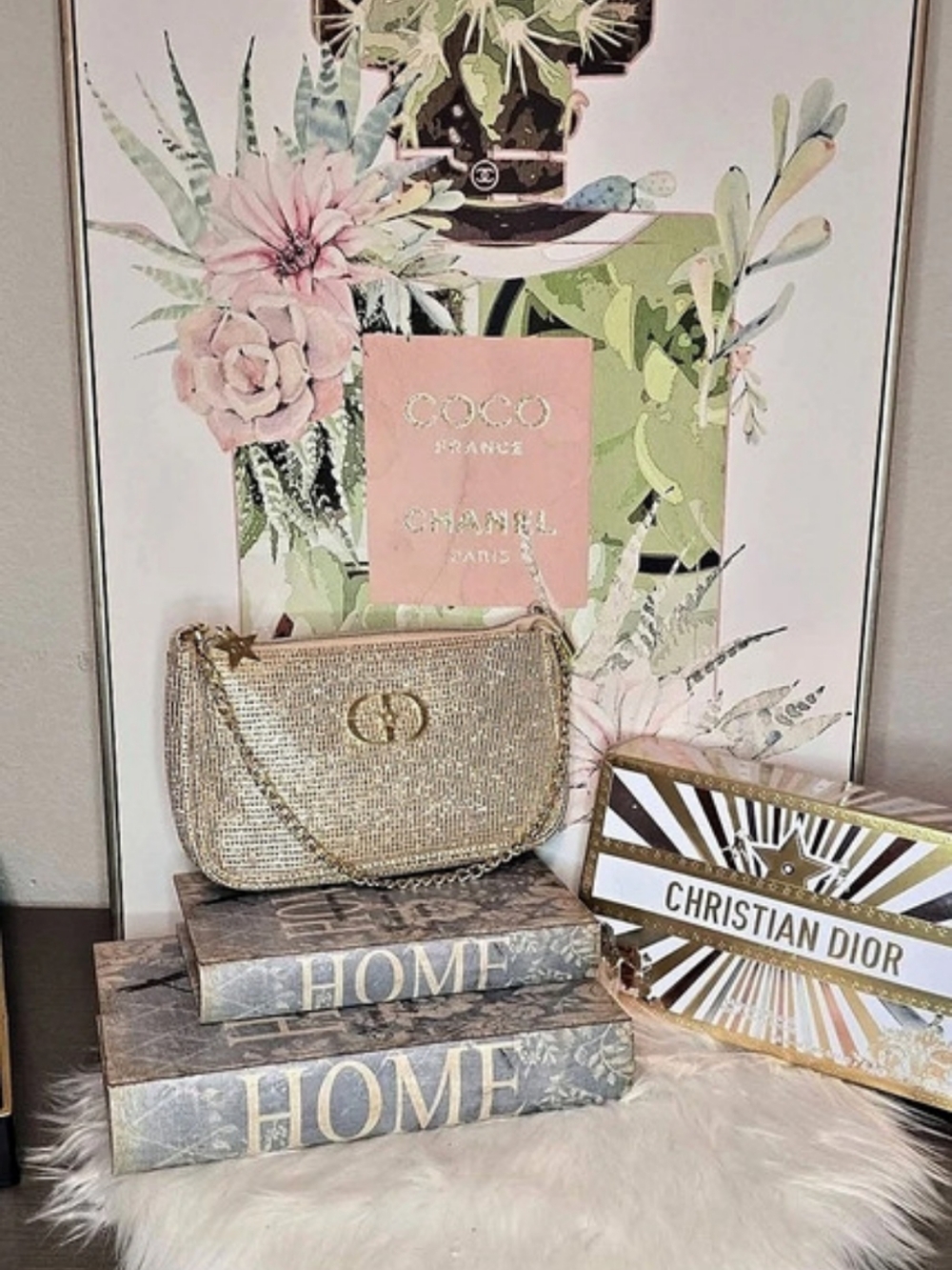 NIB GWP Christian Dior Gold Mesh Holiday Cosmetic Pouch Beige & Gold Clutch